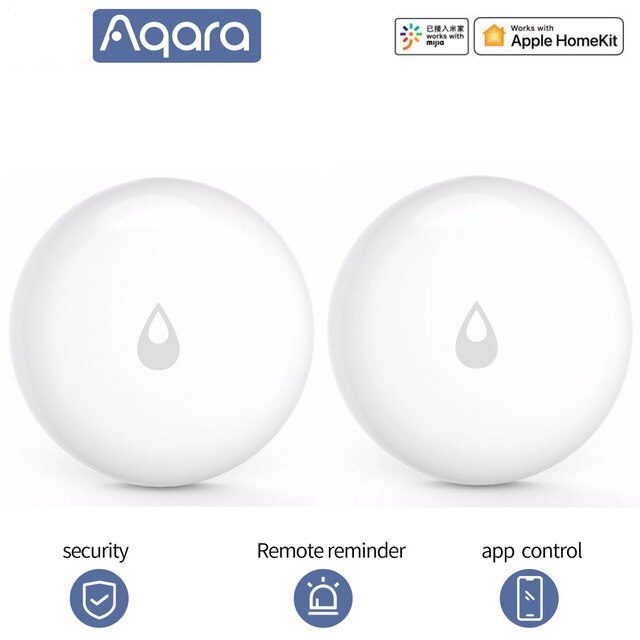 Aqara vandføler alarm vandtæt fugtighed lækage neddypning nedsænkende sensor fjernalarm sikkerhed app til xiaomi smarte hjemmekit: 2 stk