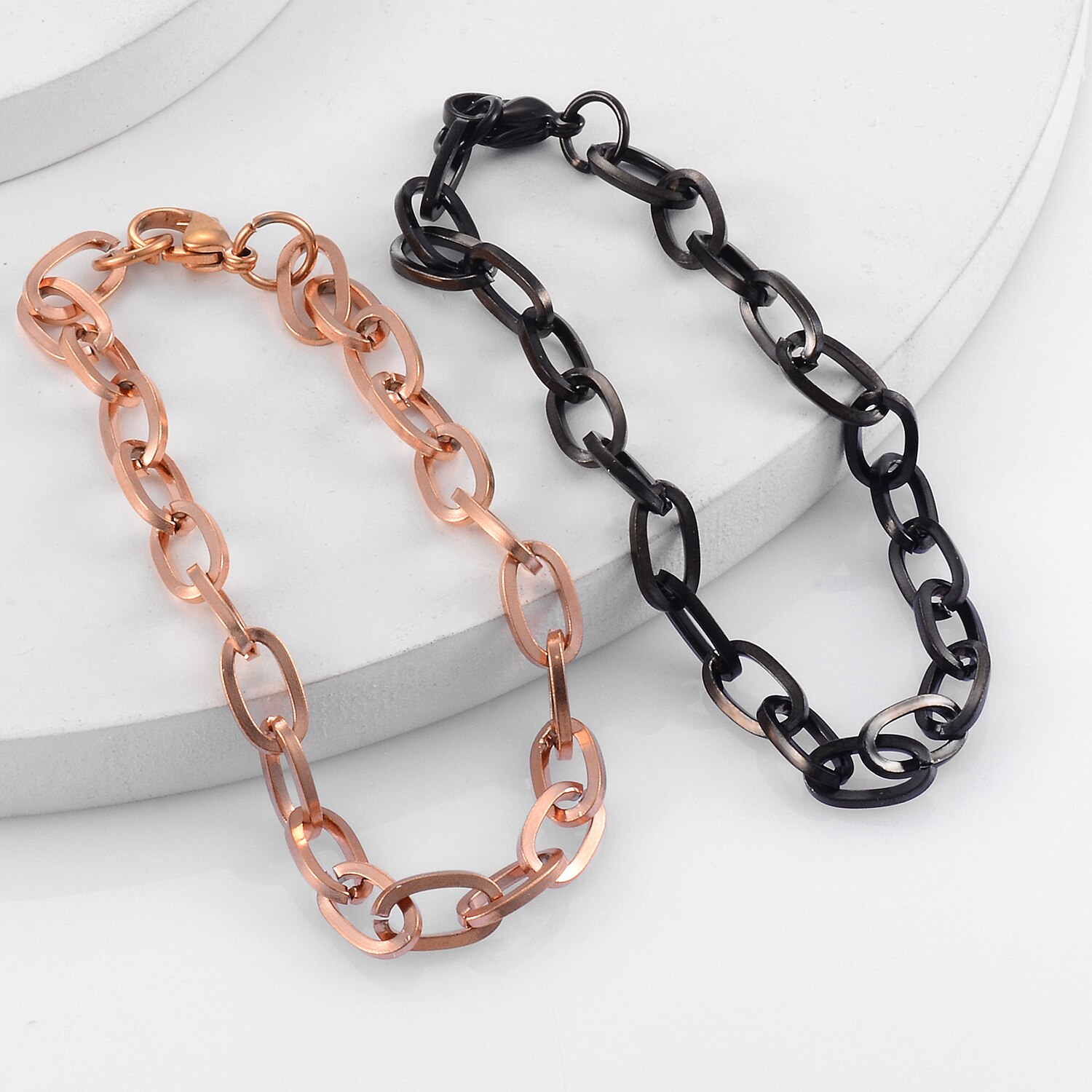 Charm Stainless Steel for Women Girls Gold Color Herringbone Link Bracelet Bohemian Jewelry