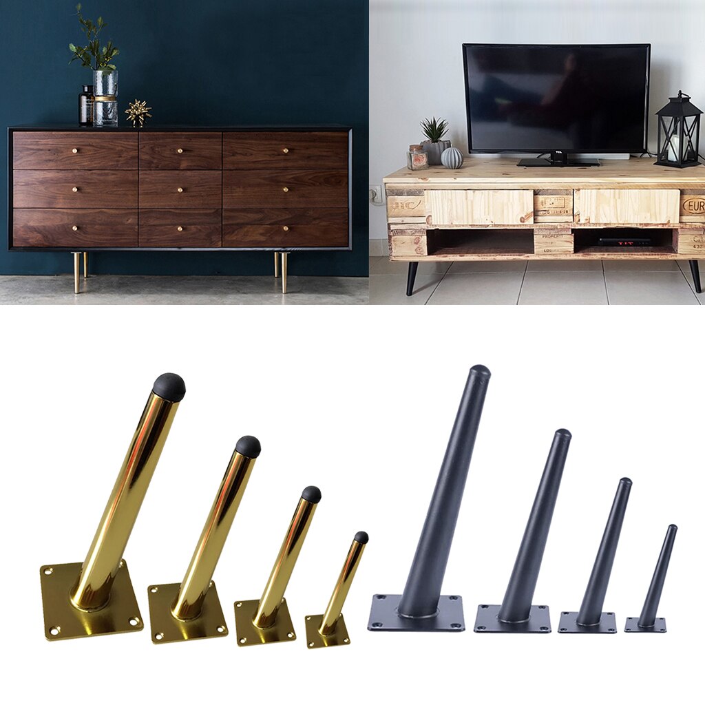 Pieds de meuble en fer incliné, accessoires pour meubles de cuisine, canapé, Table, lit, salon, chromés, DIY