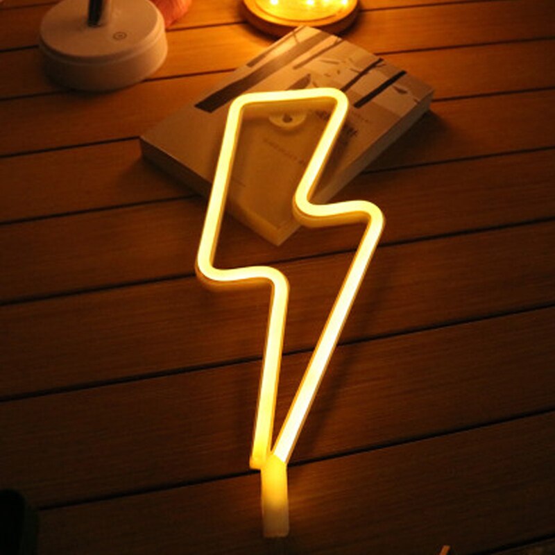 kreative LED Neon- Zeichen Licht Ebene bilden Wasserdichte Lampe für Zimmer Zauberstab Dekor Hochzeit Dekoration Weihnachten Schild Nacht Lichter: Blitz / Rosa hell