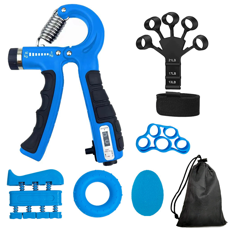 Renforceur de poignée réglable, entraîneur de poignée, compteur de poignet, avant-bras, exercice de main pour la construction musculaire, 5-60kg: Argent
