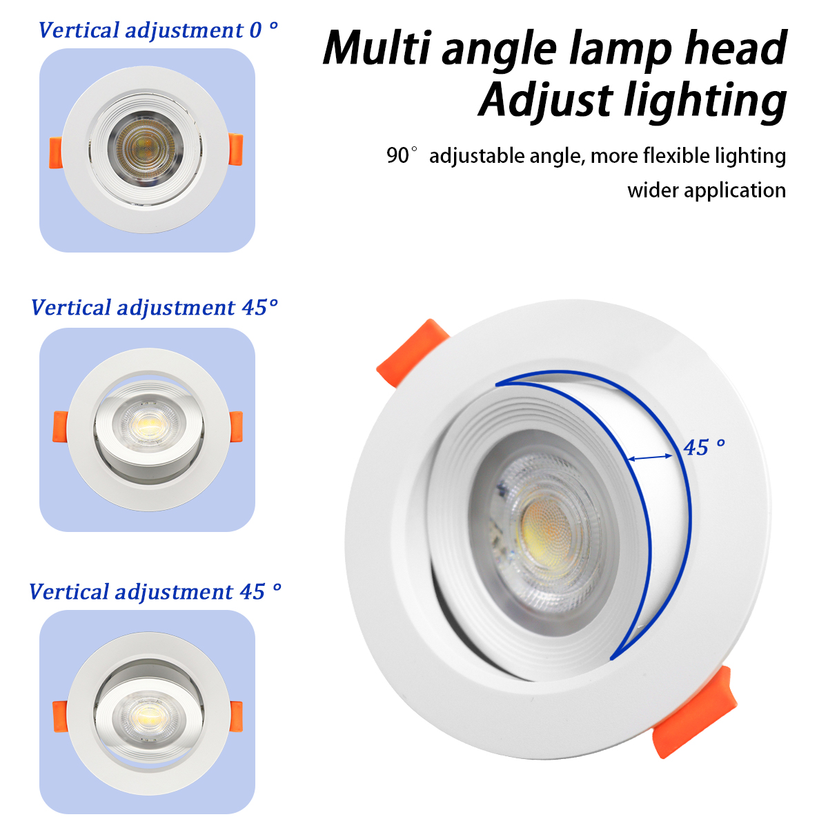 2 uds foco LED empotrable Dial Swich CCT luz de techo ajustada de 3 colores AC 120V 220V 3000K 4000K 6500K iluminación interior