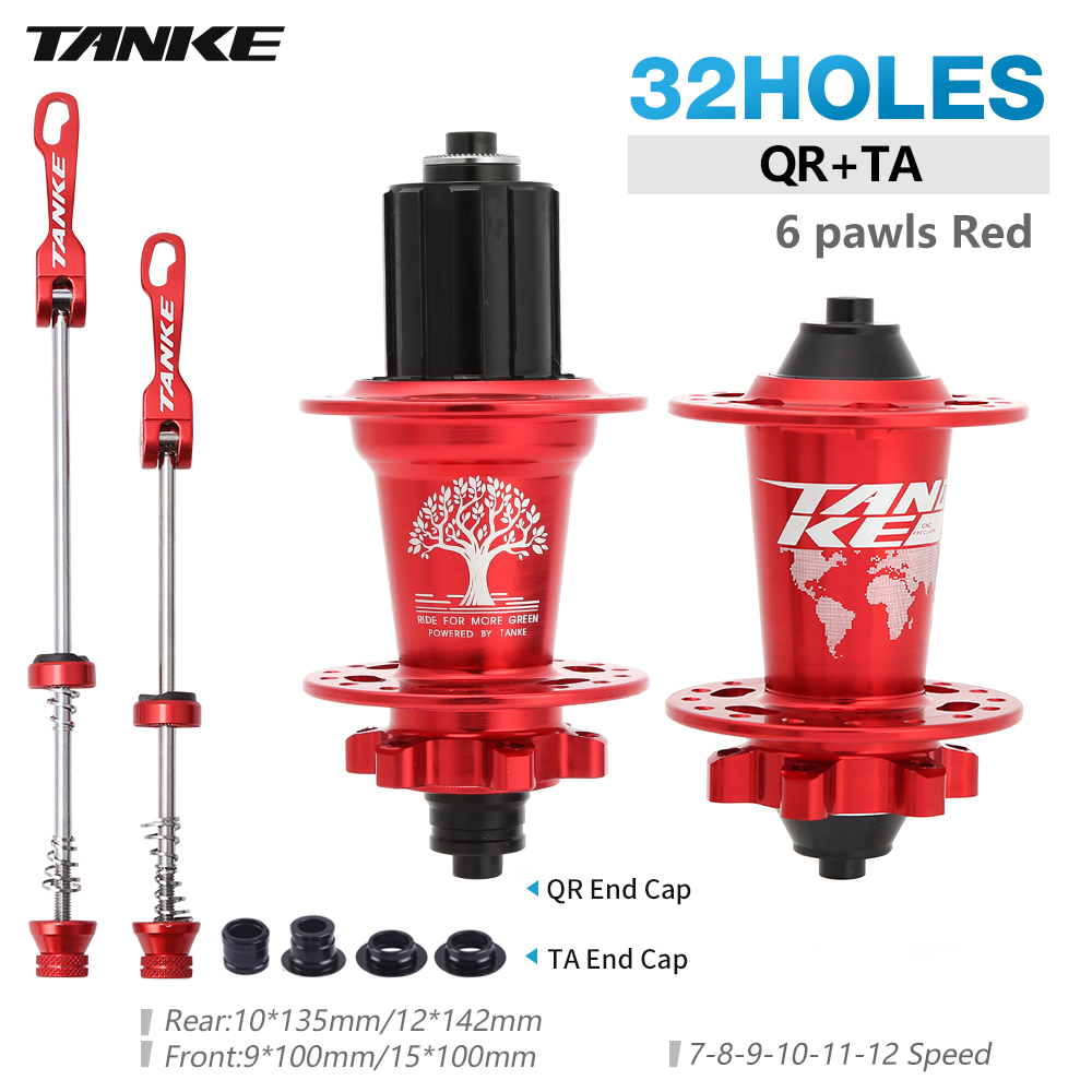 TANKE Ultralight MTB Bicycle Hub 6 Pawls 6 Bearing Freehub 120 Click 36H 7-12 Speed 6 Nail Bike Disc Brake Hubsets Cycling Parts: Yellow