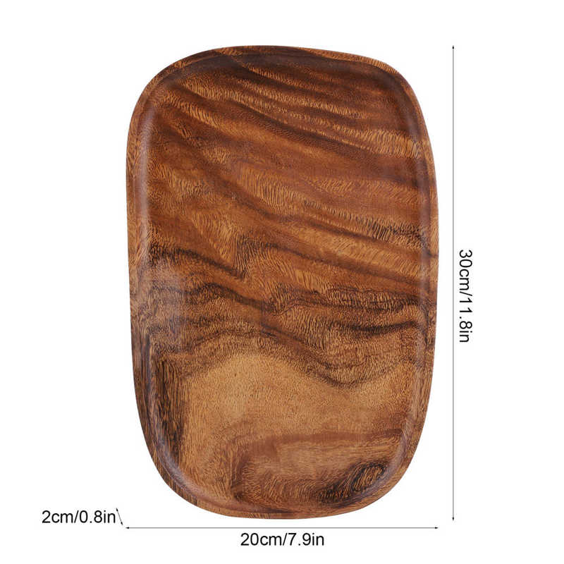 Storage Tray Wood Fast Food Plate Irregular Snack Fruit Organizer Table Accessories Decoration Easy To Clean