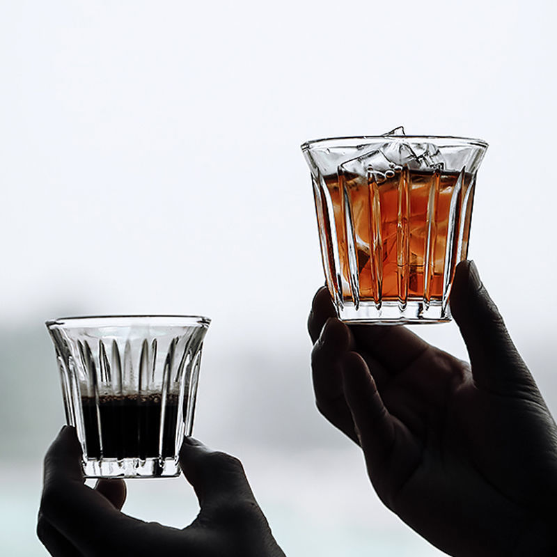 Vasos para beber taza de café helado americano Latte, vaso clásico Vintage de extracto frío para leche, jugo y vino