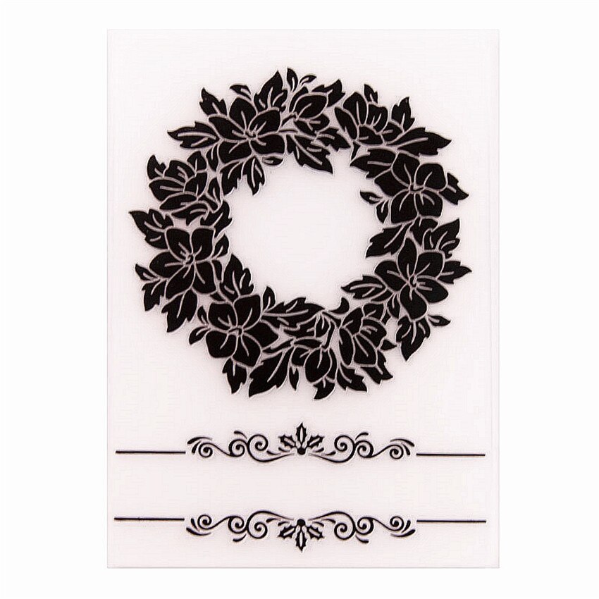 12.6x17.8cm leaf wreath Embossing folders Plastic bump Scrapbooking DIY Template Fondant indentation Cake Photo Album Card Makin