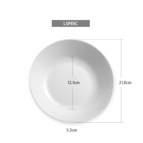Hvitt opal glass porselen flate tallerkener middagsretter servise salatrett sushi frokost biff tallerken: 7.5in.  flate plater
