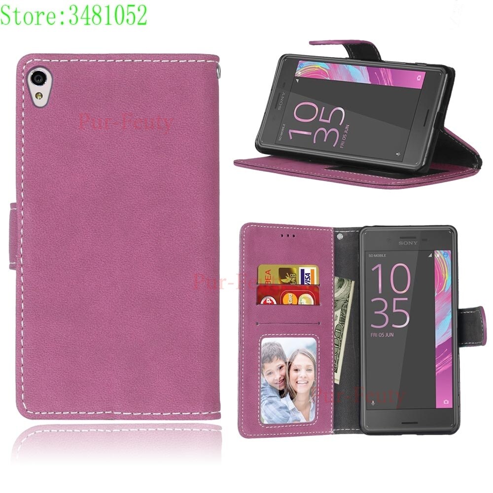 Flip Telefoon Case voor Sony Xperia XA LTE F3111 F3112 F3116 Retro Wallet Card Slot PU leather case voor Sony F 3111 3112 Phone bag: Rose