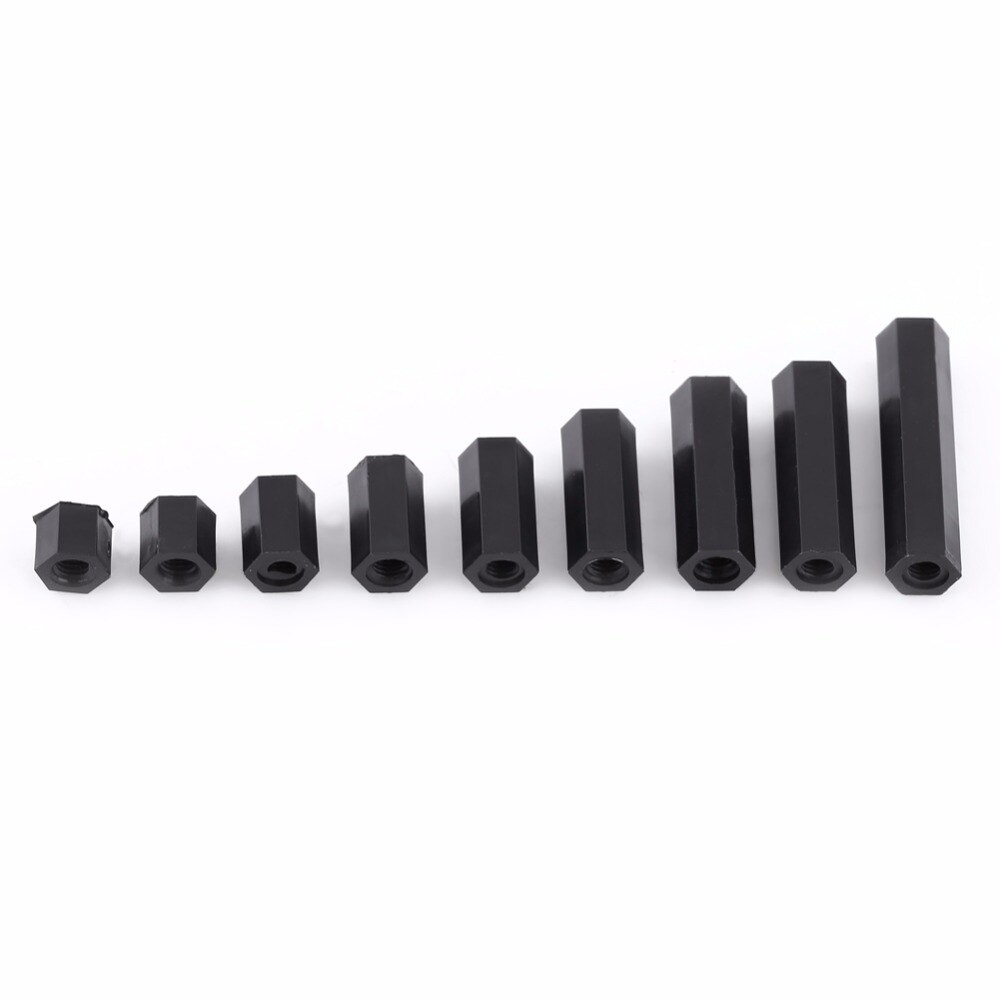 100 Pcs/set M3 Nylon Schraube Mutter Hex Spacer Standoff Gewinde Sortiment Kit Für Leiterplatten Lange Muttern Säule set Neue