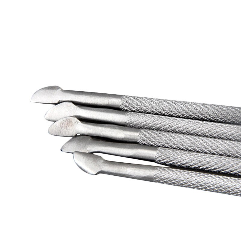 1 ud. Empujador de cutícula de doble extremo inoxidable producto para eliminar la piel muerta manicura decoración de cutículas removedor de empujadores