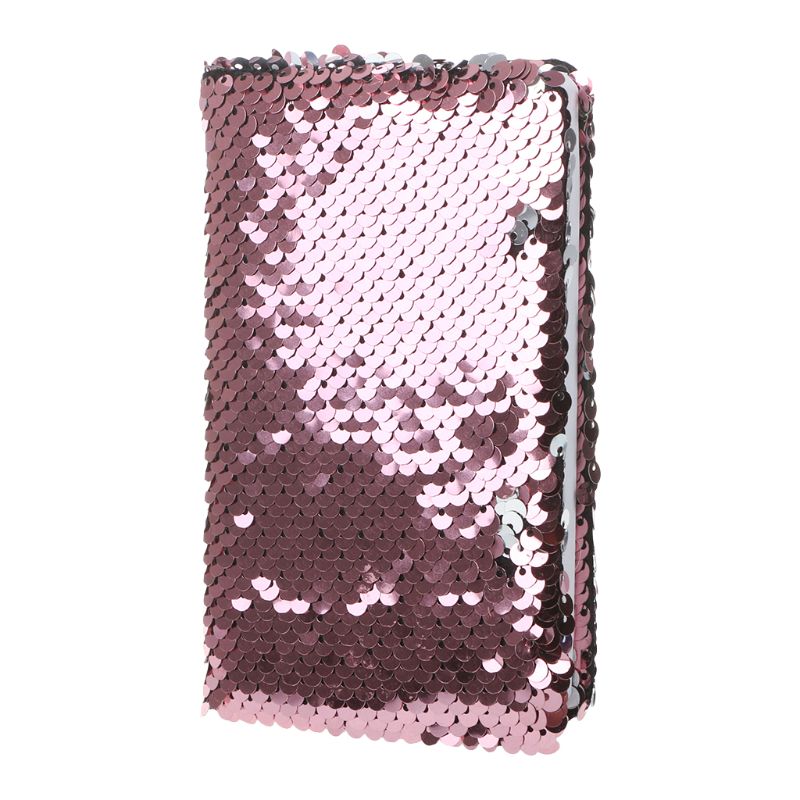 Paljetter anteckningsbok anteckningsbok glitter dagbok memoarer brevpapper kontorsmaterial brevpapper 78 ark: Rosa