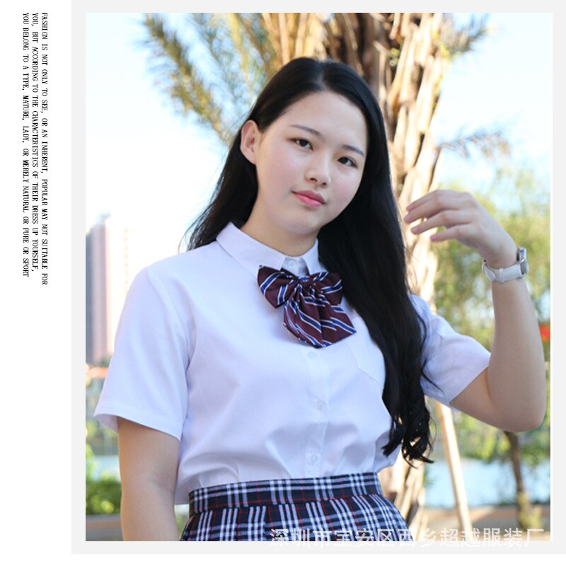 Japansk studerende kortærmet hvid skjorte til piger mellemgymnasium uniformer skolekjole jk uniform top stor størrelse xs -5xl