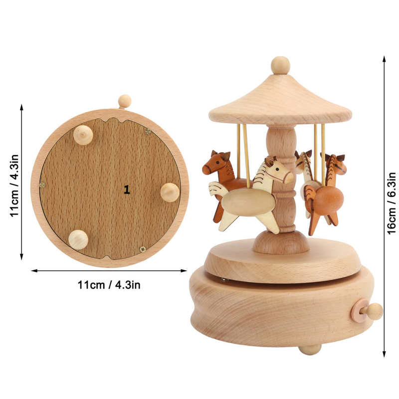 wooden music box music Cute Music Box Wooden Rotating Musical Box Wood Crafts Birthday Home Decor ballerina