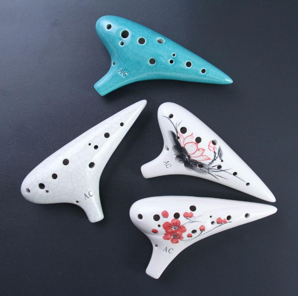 12 reikää ac ocarina -soitin alttohuilu sininen hyvä ääni aloittelijalle