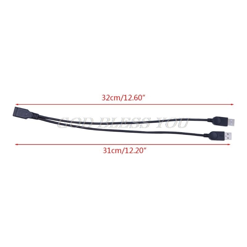 USB 2,0 A macho A USB hembra 2 Doble Dual fuente de alimentación USB hembra Cable extensor divisor HUB de carga para los discos duros impresoras