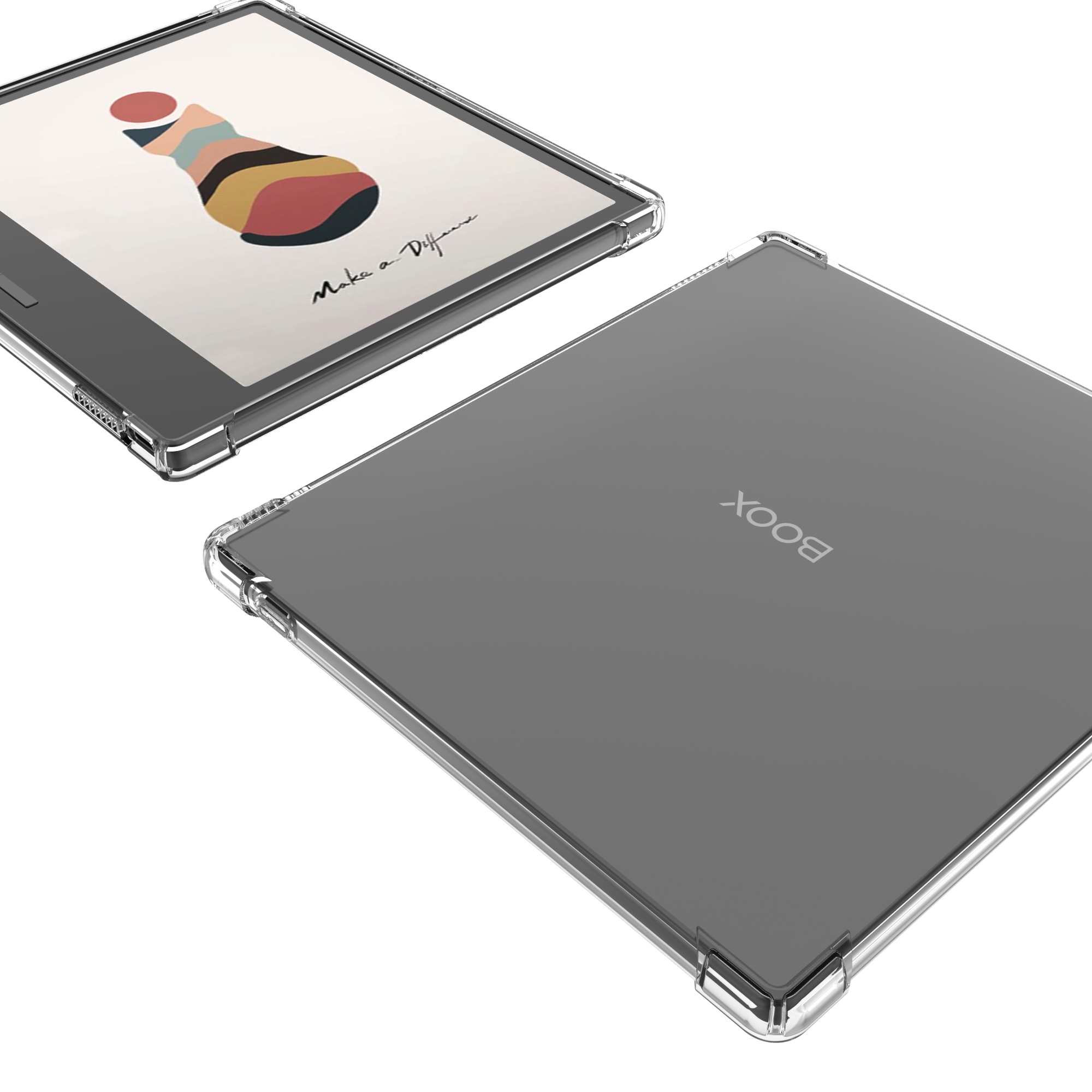 Funda transparente para lector electrónico Boox Go 7 Series de 7" (lanzada 24/2025) - Funda trasera suave, flexible, transparente, liviana y ultrafina