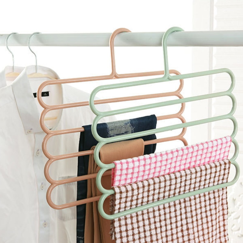 Broek Hanger Ruimtebesparend Multi Layer Opslag Closet Rack Hanger Riem Sjaal Broek Stropdas Hangers Houders Antislip Magic hanger