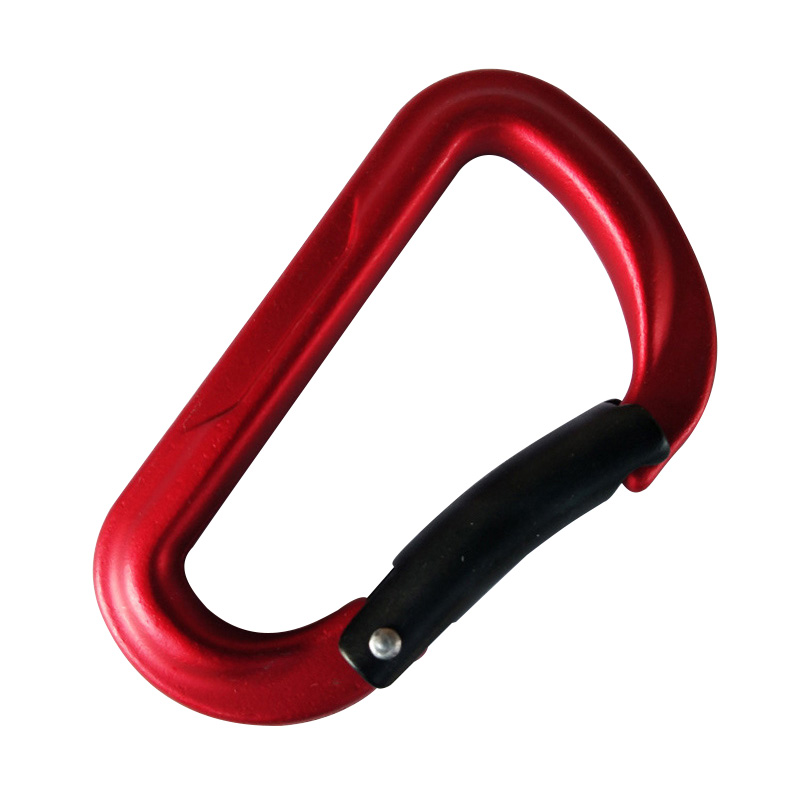 2 pezzi moschettoni arrampicata a forma di D alpinismo in alluminio ad alta resistenza rapida attrezzature protettive per esterni di alta qualità 40: Red 1piece