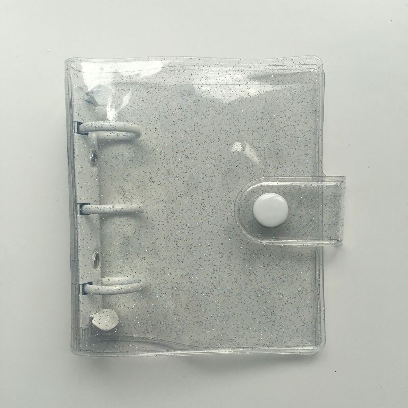 Transparent Star Pink A8 Mini Notebook 3 Hole Planner Binder Spiral Personal Journal clear Shell: NO3