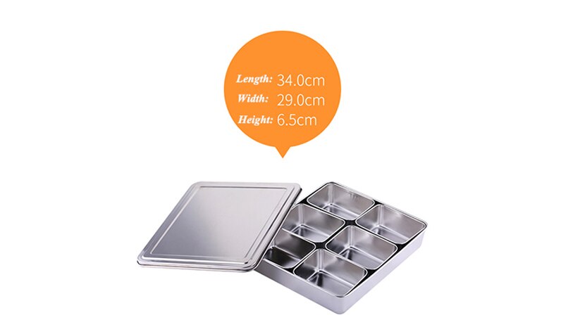 Kitchen Stainless Steel Square Seasoning Box with Lid Plastic Material Seasoning MSG Pepper Covered Salt Tank WJ903: D