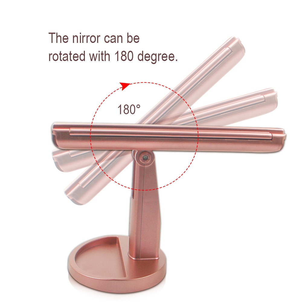 LED Touch Screen 22 Light Makeup Mirror Table Desktop Makeup 1X/2X/3X/10X Magnifying Mirrors Vanity 3 Folding Adjustable Mirror