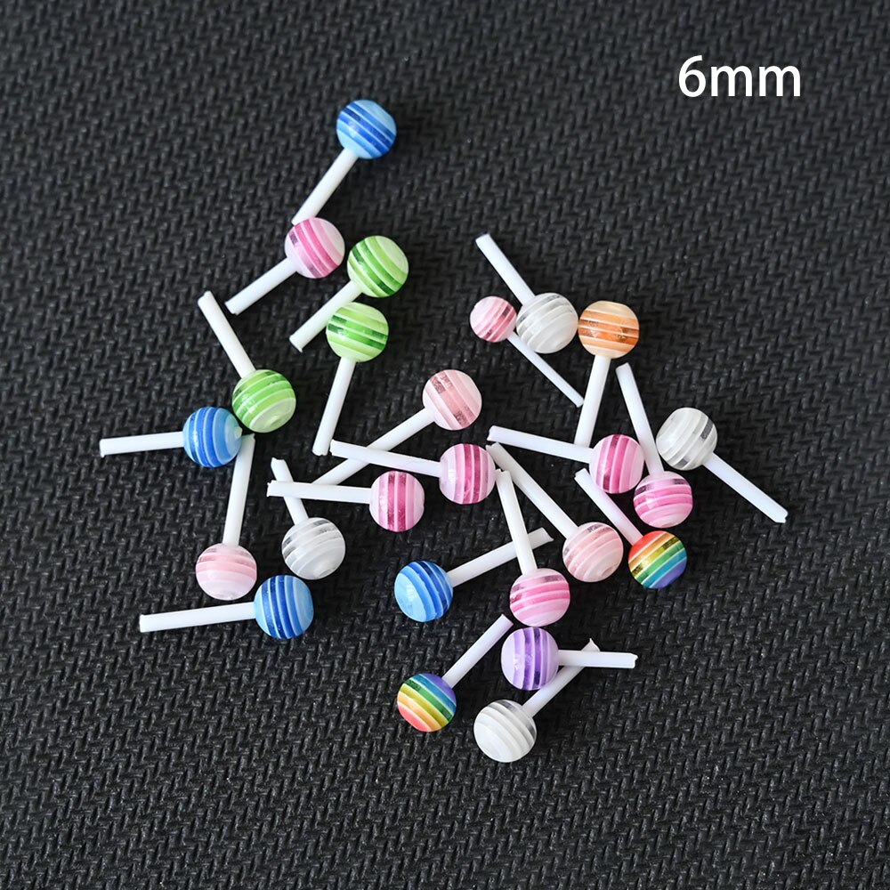 20/50 stk sød slikkepind nail art dekoration harpiks koreansk dejlig slik charms blandet farve sommer mini lolly bonbon manicure dele: 6mm 50 stk