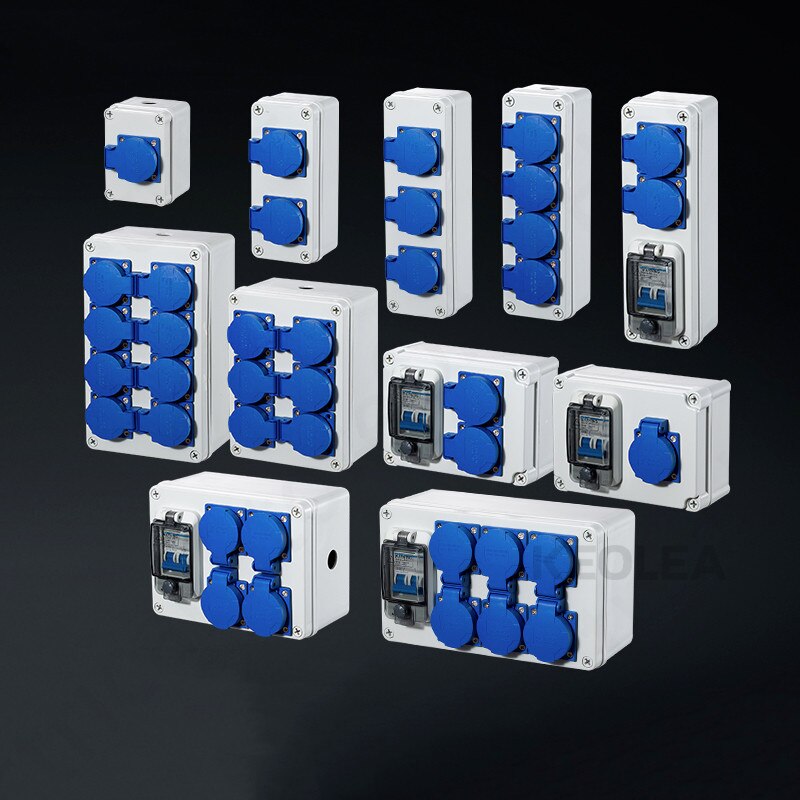 Outdoor rainwater socket Three holes 10A home wall mounted multi-function outdoor socket box electric car charging