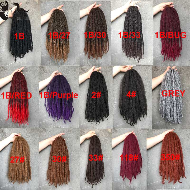 Syntetiskt fläthår 1 st/lot afro marley hair crochet diy flätor frisyrförlängning hög temperatur 18 & #39 ;& #39 ; xishixiuhair