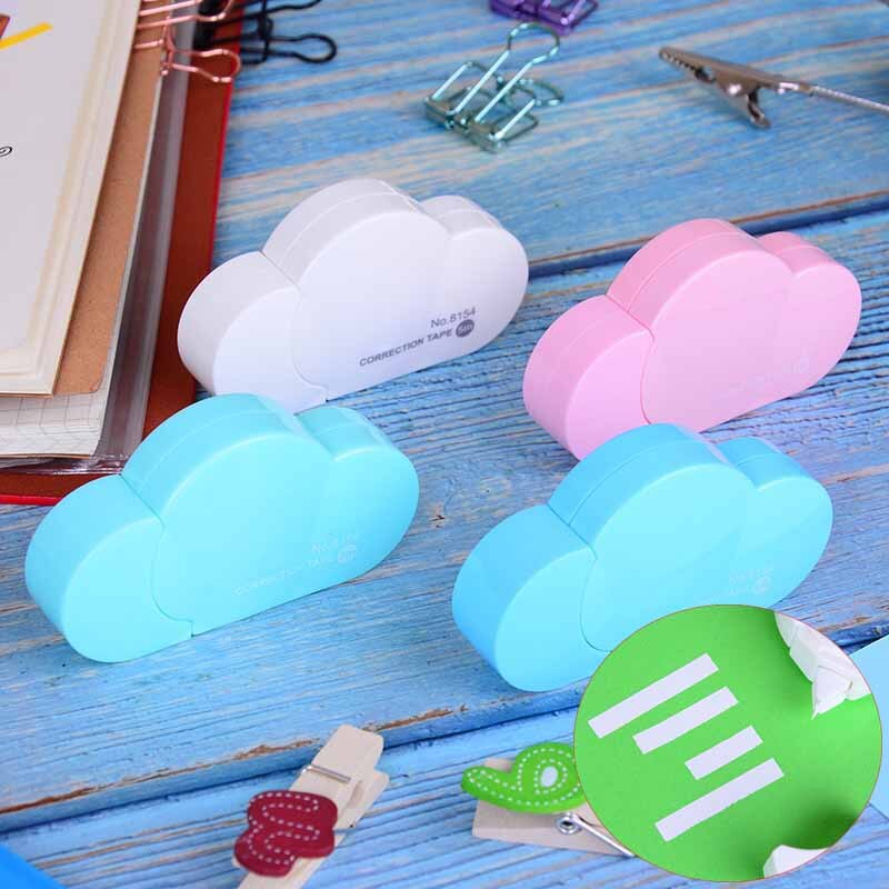 1pc schattige correctietapes in de vorm van een wolk in de vorm van een cartoon voor schoolkinderen. correctietape voor op kantoor.