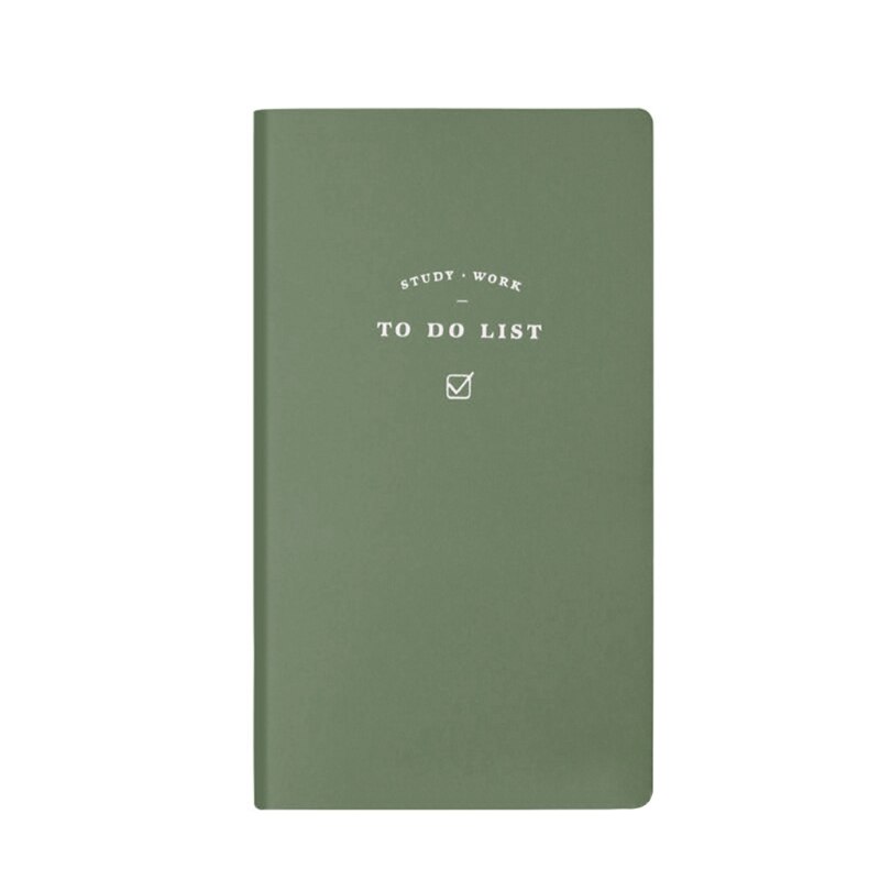 PU Leather to Do List Notebook Schedule Book Diary Weekly Planner Notepad School Office Supplies Kawaii Stationery: GREEN