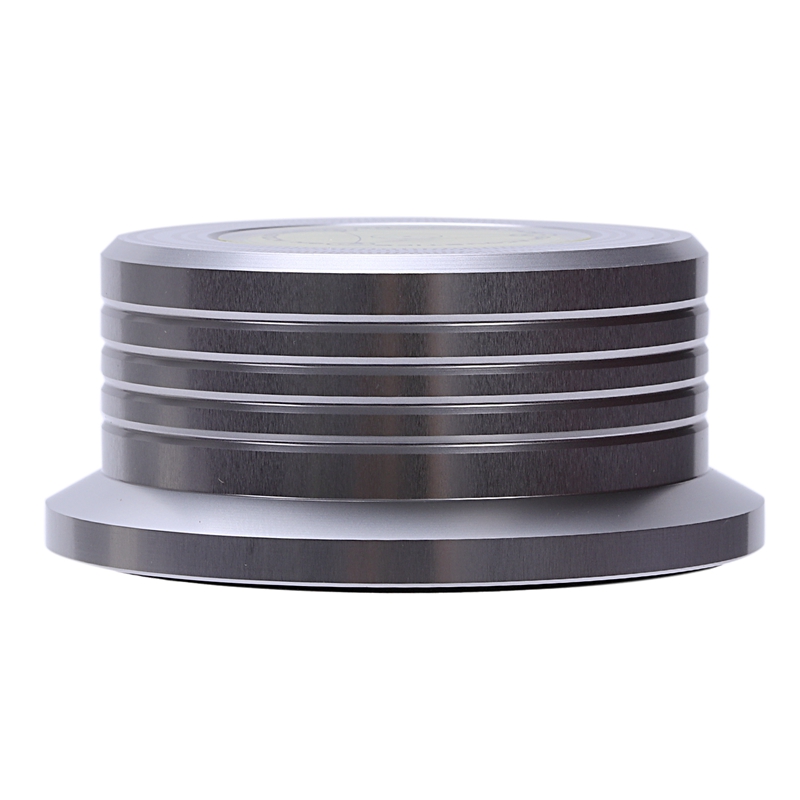 Universal 50/60Hz Lp Vinyl Record o Disc Turntable Stabilizer Clamp Aluminum Weight Clamp With Test Speed Bubble(Silver)