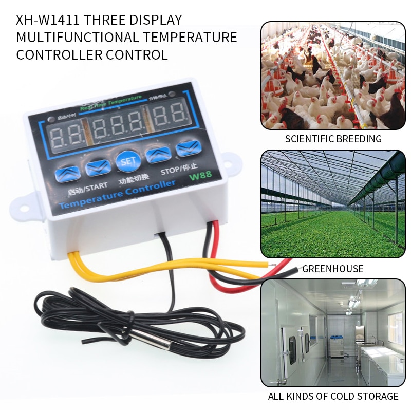 12V 220V LED Digital Temperature Controller Thermostat Thermoregulator Sensor Meter Incubator Fridge Heating Cooling