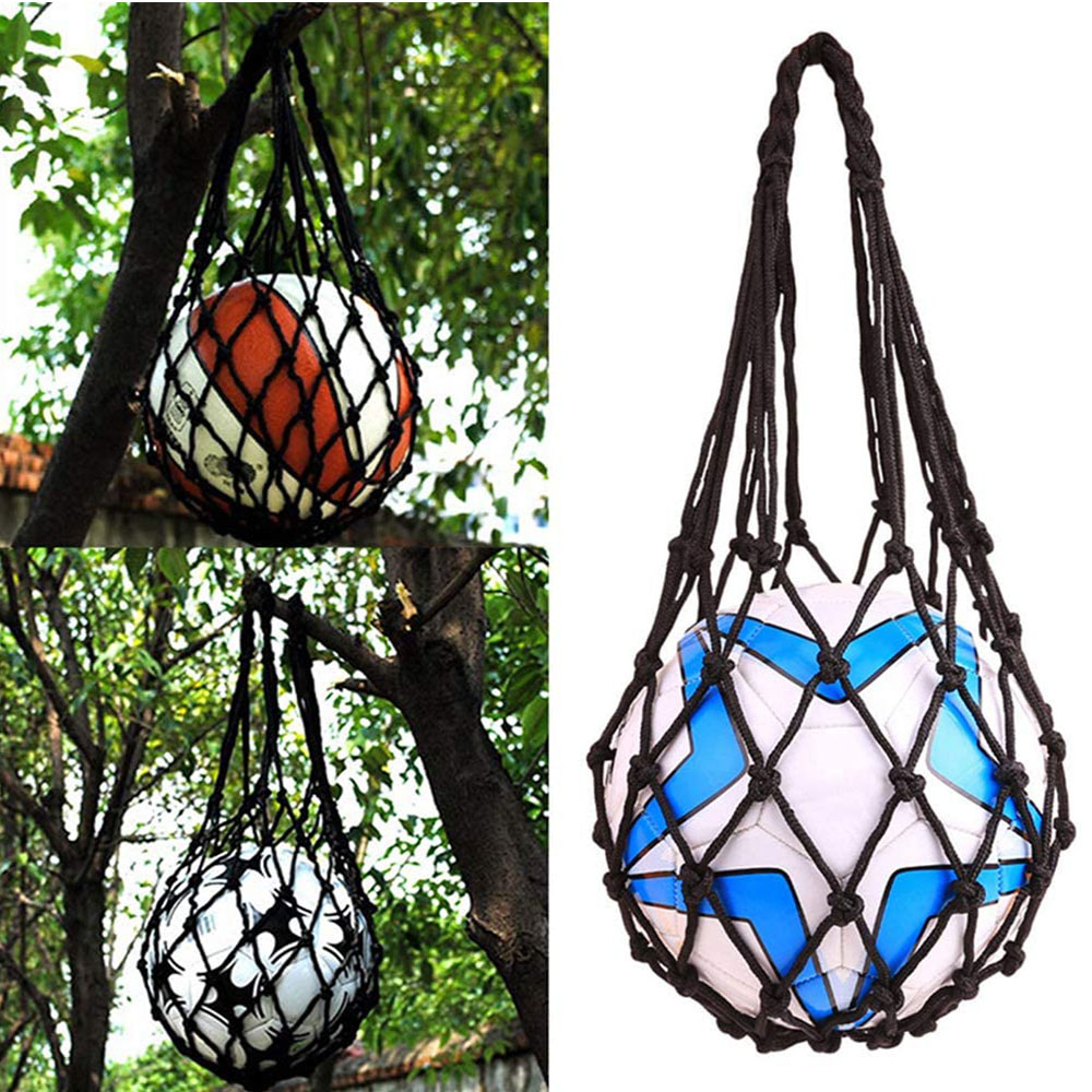 Basketball nettaske fodbold fodbold mesh opbevaring sportsboldholder nylon bæretaske holdbar enkelt boldholder