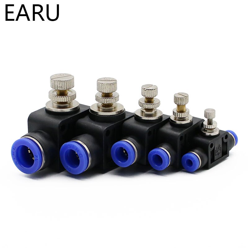 Pneumatic Airflow Regulator 4mm 6mm 8mm 10mm 12mm OD Hose Tube Gas Flow Adjust Valve Connector Fitting Air Speed Control Crane