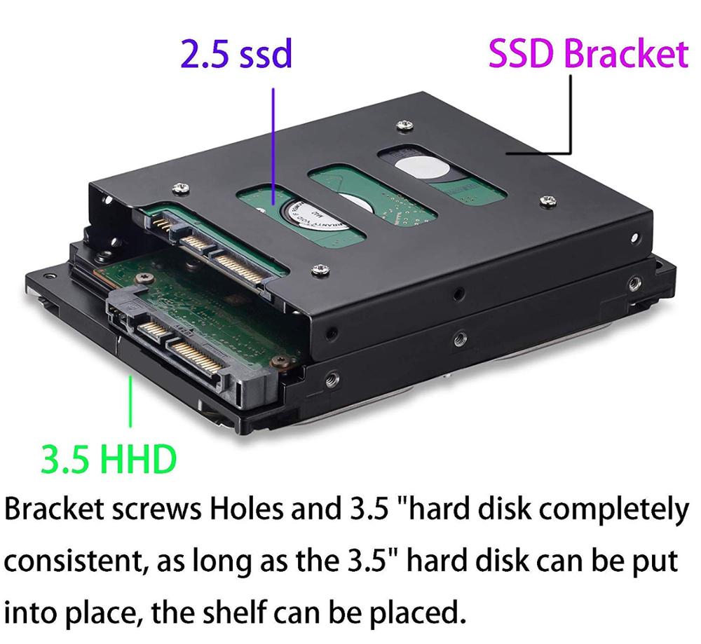 Support Adaptateur Montage SSD 2,5 Pouces Vers Baie 3,5 Pouces (SANRLO)