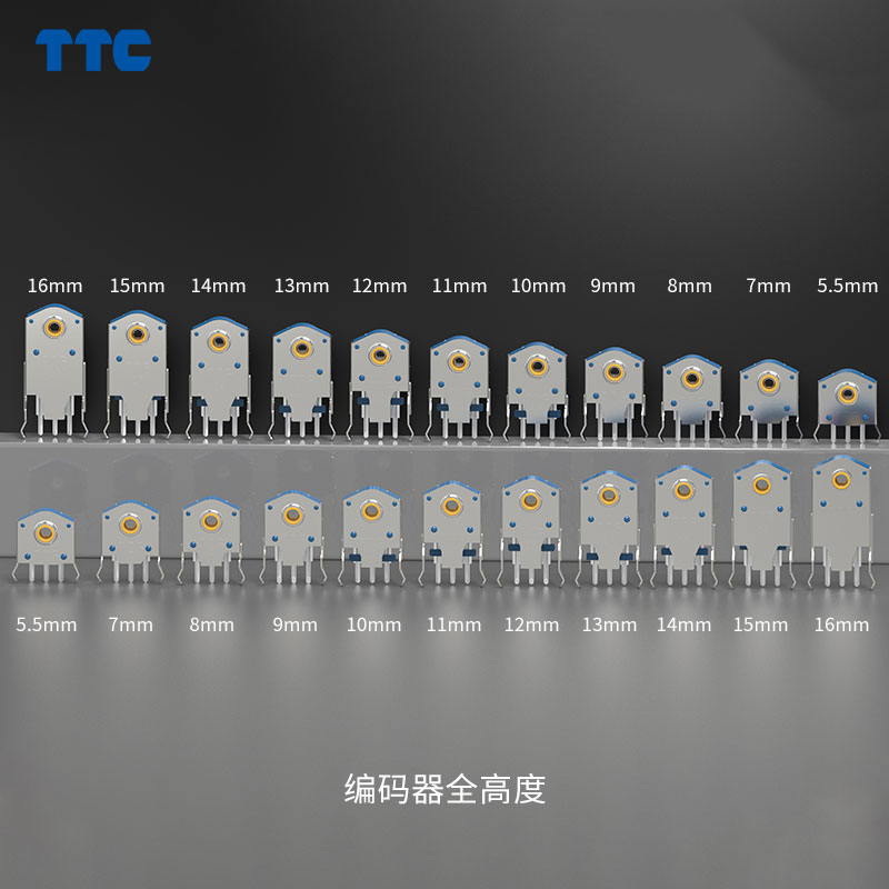 TTC 7/8/9/10/11/12/13/14/15/16mm Rotary Mouse Scroll Gold Wheel Encoder With 1.74mm Hole Mark,20-40g For PC Mouse Dustproof