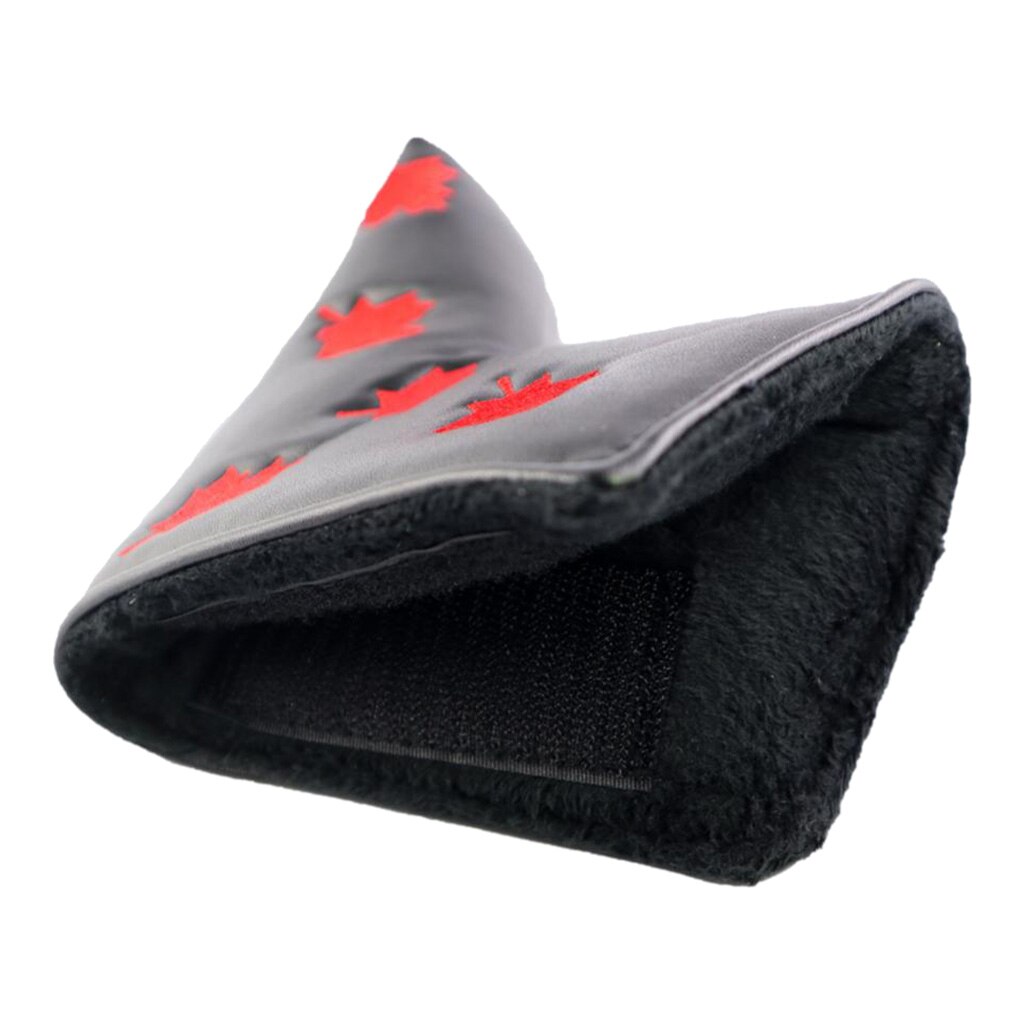 Prestaties Pu Leather Putter Club Head Cover Headcover & Dikke Voering, Maple Leaf Borduurwerk