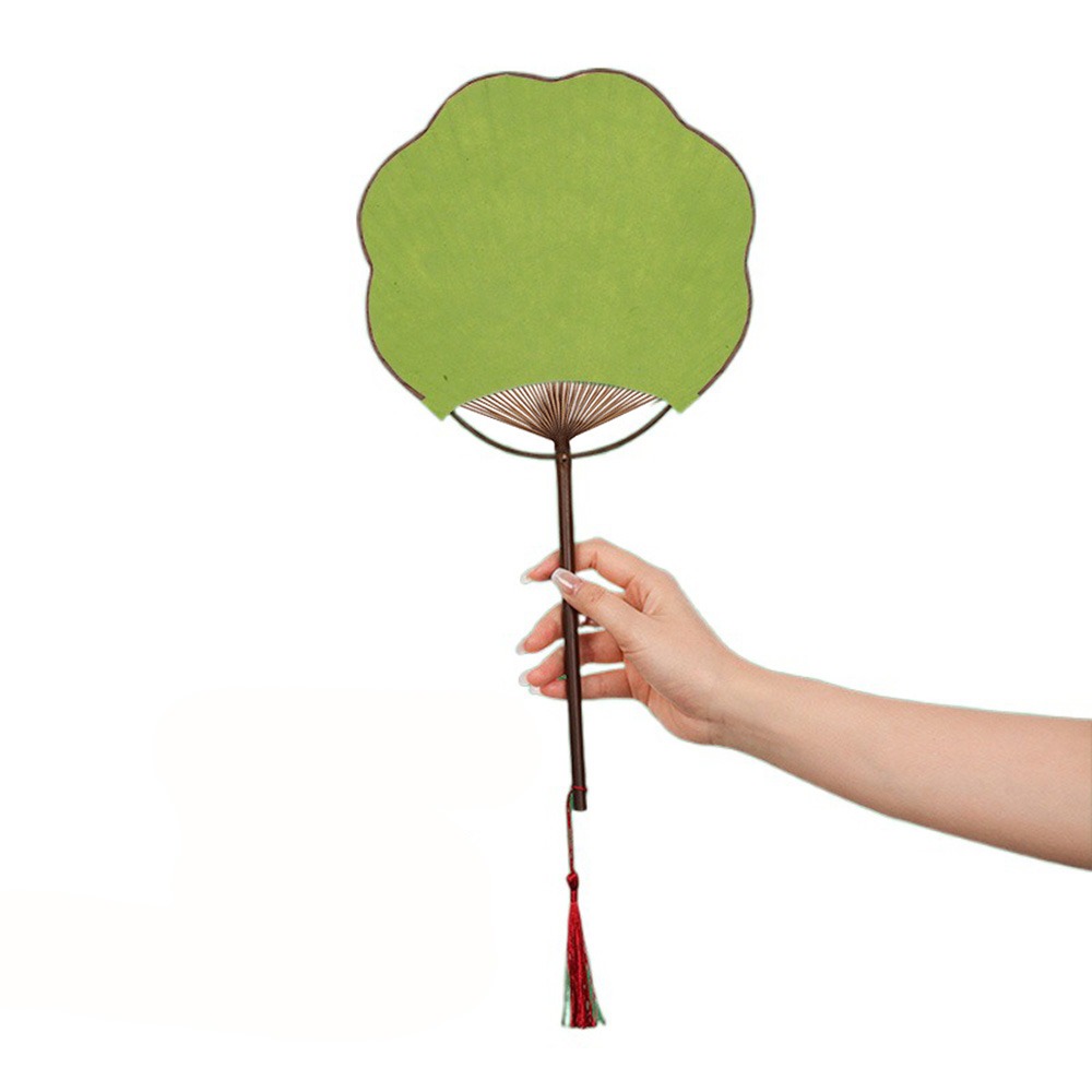 Klasyczny bambusowy wachlarz z papieru, dekoracyjny wachlarz w stylu chińprzejrzeć z papieru ryżowego z frędzlami, wachlarz ręczny, rekwizyty robić występów.: Ciemny Zielony