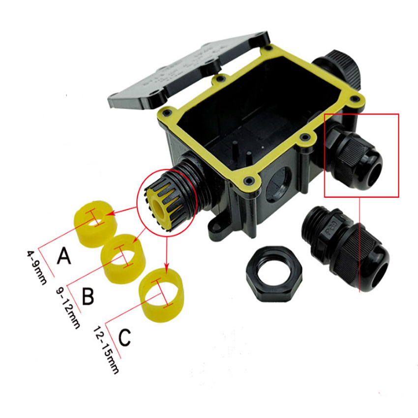 2/3/4/5/6 Way Outdoor Waterproof IP68 Electrical Cable Wire Connector Junction Box With Terminal for Electrical Wiring Accessori