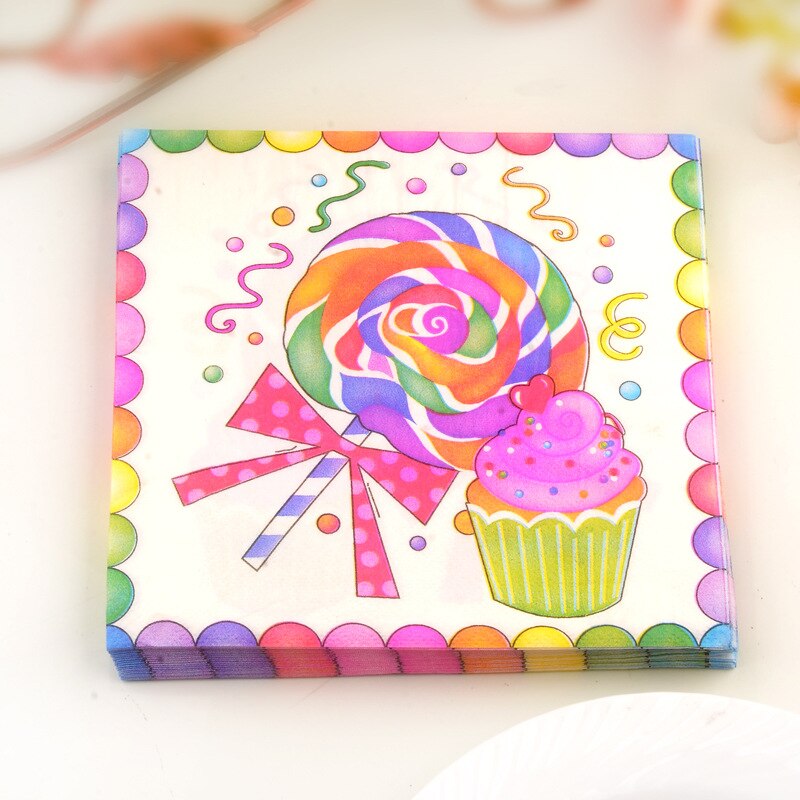Decoupage Tafel Papier Lollipop Gedrukt Servet Handdoeken Verjaardagsfeestje 3 Tas * 20 Vel = 60 Vel: Default Title