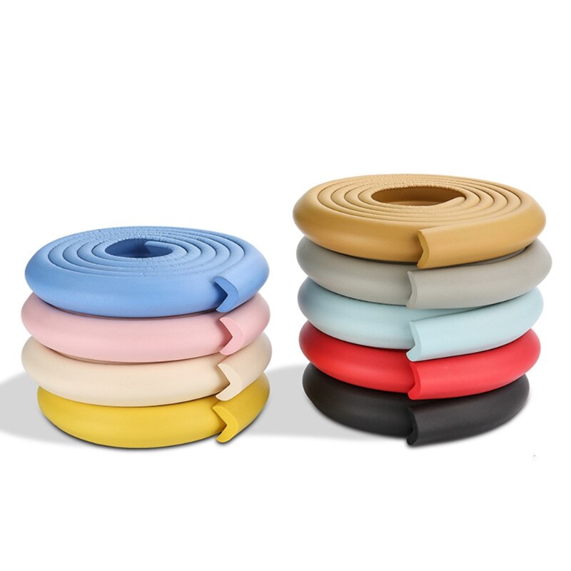 Protector de esquina de escritorio para bebé, 2m, protección de goma para mesas, borde suave en forma de L