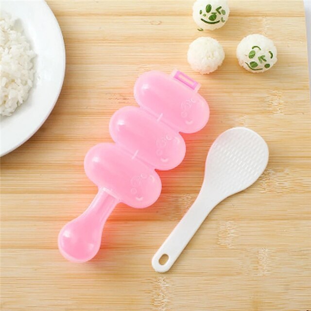 1PCS Kitchen DIY Cute Mini Rice And Vegetable Roll Rice Mold Meat Ball Maker Sushi Tool Bento Accessories: Pink