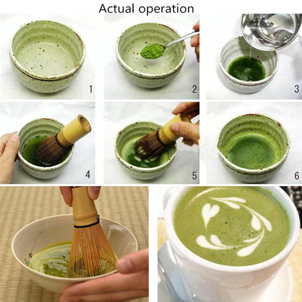 64 matcha grøn te pulver piskeris matcha bambus piskeris bambus chasen nyttige børste værktøj køkken tilbehør