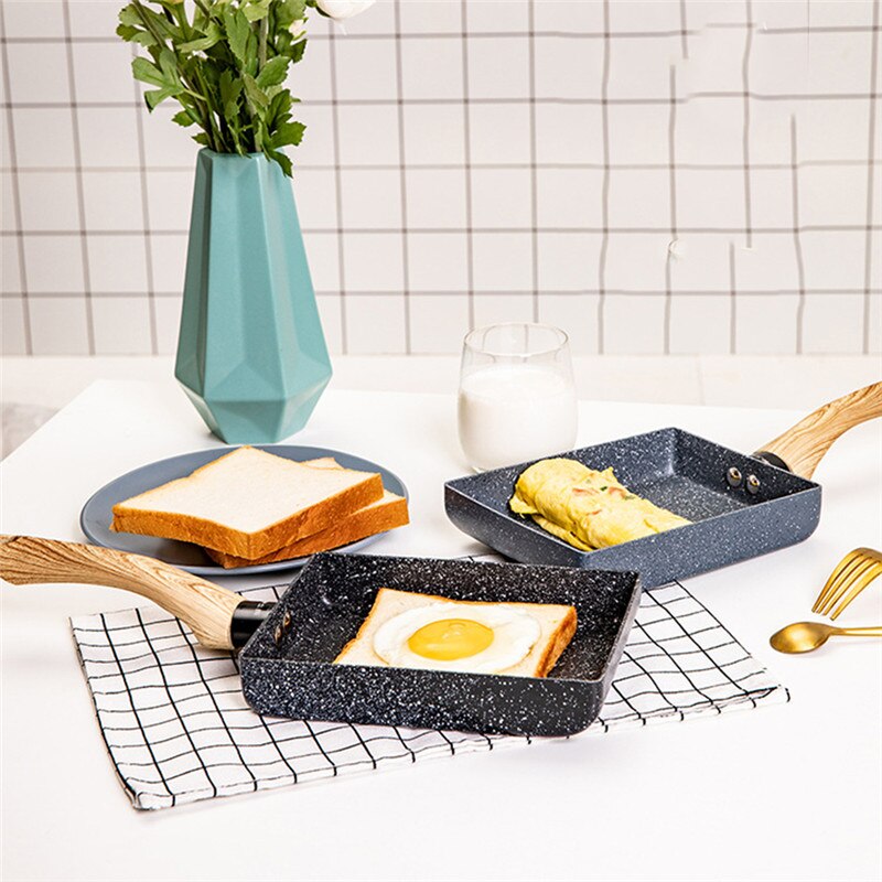 Non-Stick Smokeless Omelette Pan Tortilla Omelette Pan Pancake Rectangular Kitchen Wok Cooking Baking Cookware
