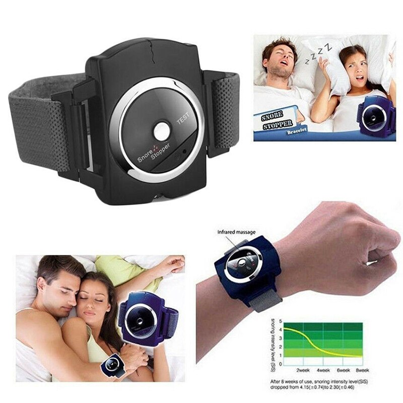 Effective Electronic Snore Stopper Wristband Infrared Digital Auto Anti Snore Stopper Unisex Infrared Prevents Sleeping Snoring