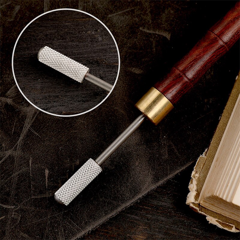LMDZ Leather Edge Oil Pen Top Edge Dye Pen Roller Oil Pen Sandalwood Handle Leather Craft Tool Applicator Speedy Paint Tools