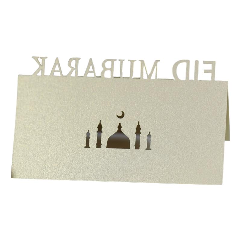 100Stck Buchstaben Eid Mubarak Tisch Karte Ramadan Aushöhlen Palazzo Mond Placecard: BGGD