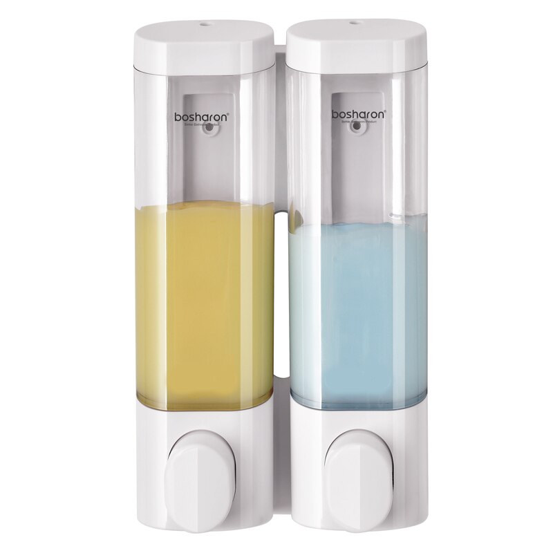 Einzigen Doppel verdreifachen 300ml Seife Spender Zauberstab-montieren Dusche Schlecht Shampoo Spender Flüssigkeit Seife Container Schlecht Zubehör: transparent doppelt