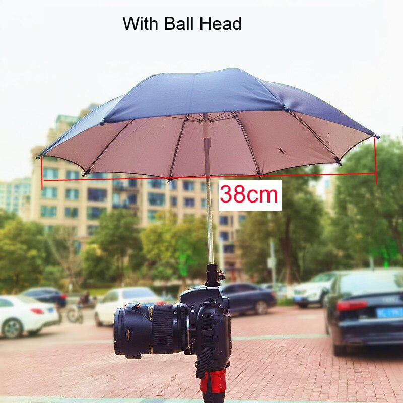 Waterdichte Dslr Camera Paraplu Zonnescherm Met Flitsschoen Balhoofd Voor Regenachtige Dag Schieten Voor Canon Nikon Sony Olympus: 38cm with Ball Head