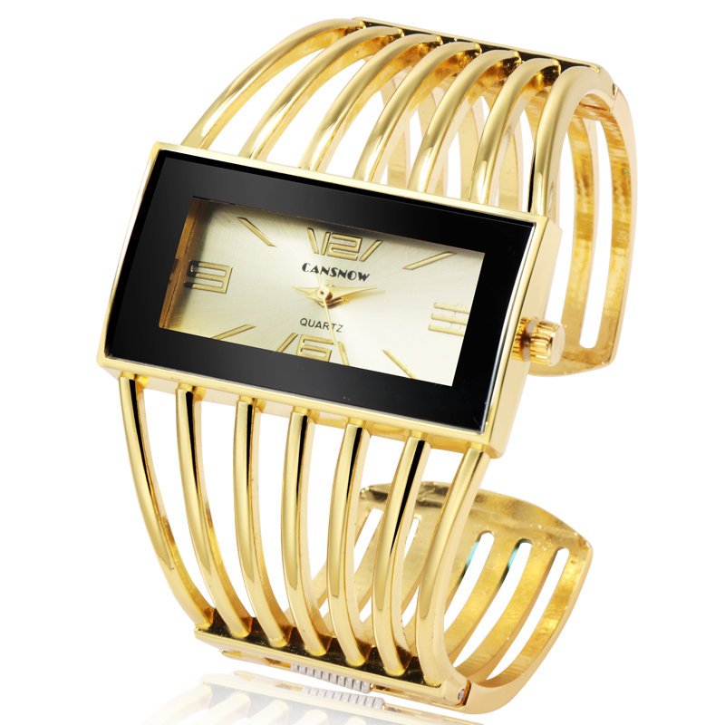 CANSNOW Womens Watch Luxury Rose Gold Bangle Bracelet Watch Women Dress Clock Female Lady Saati Girls Wristwatch Relojes: gold gold